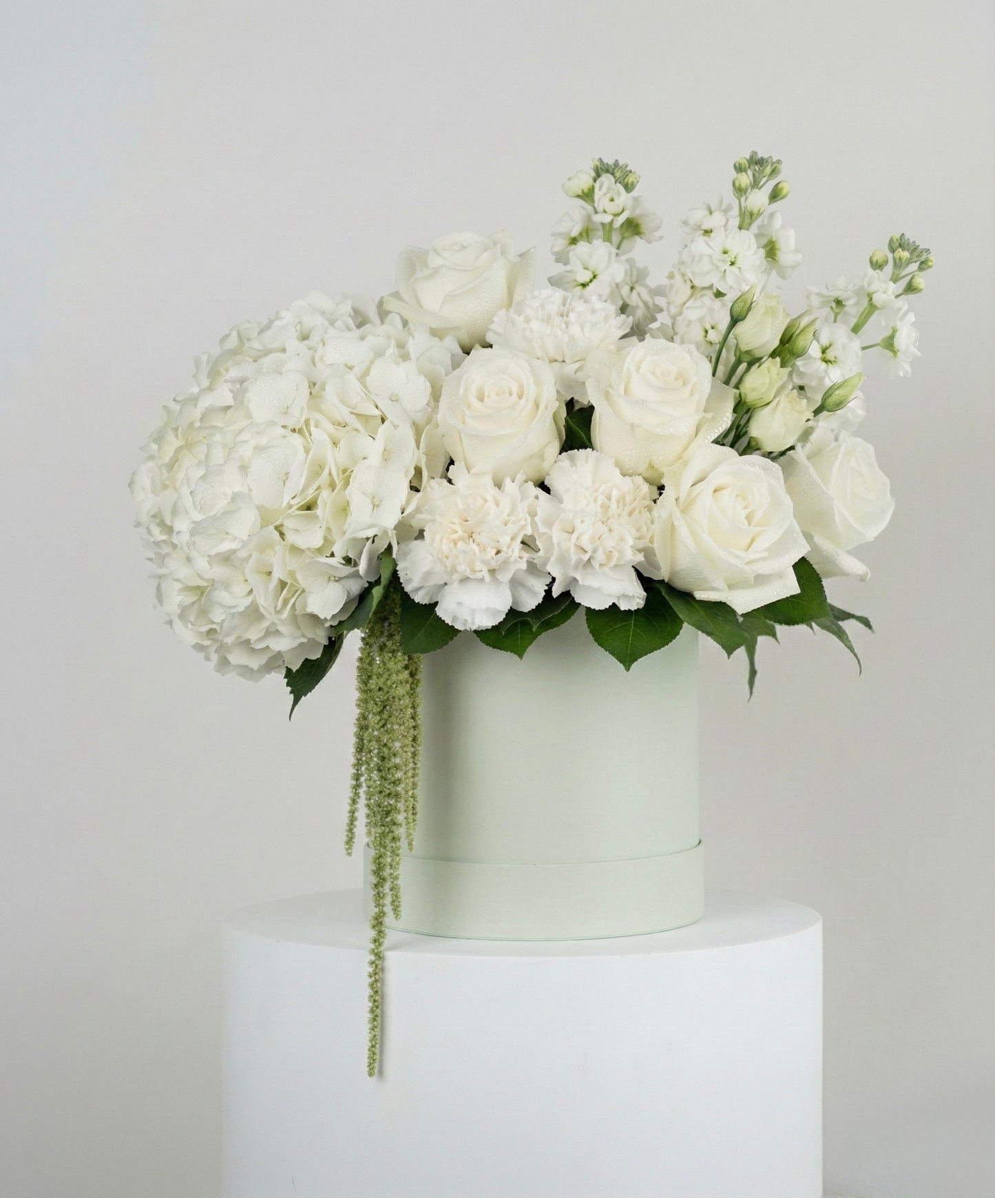 White Mixed Florals Green Box