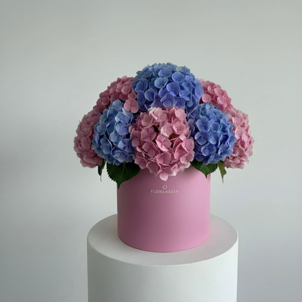 Hydrangea Hatbox – Pastel Mix