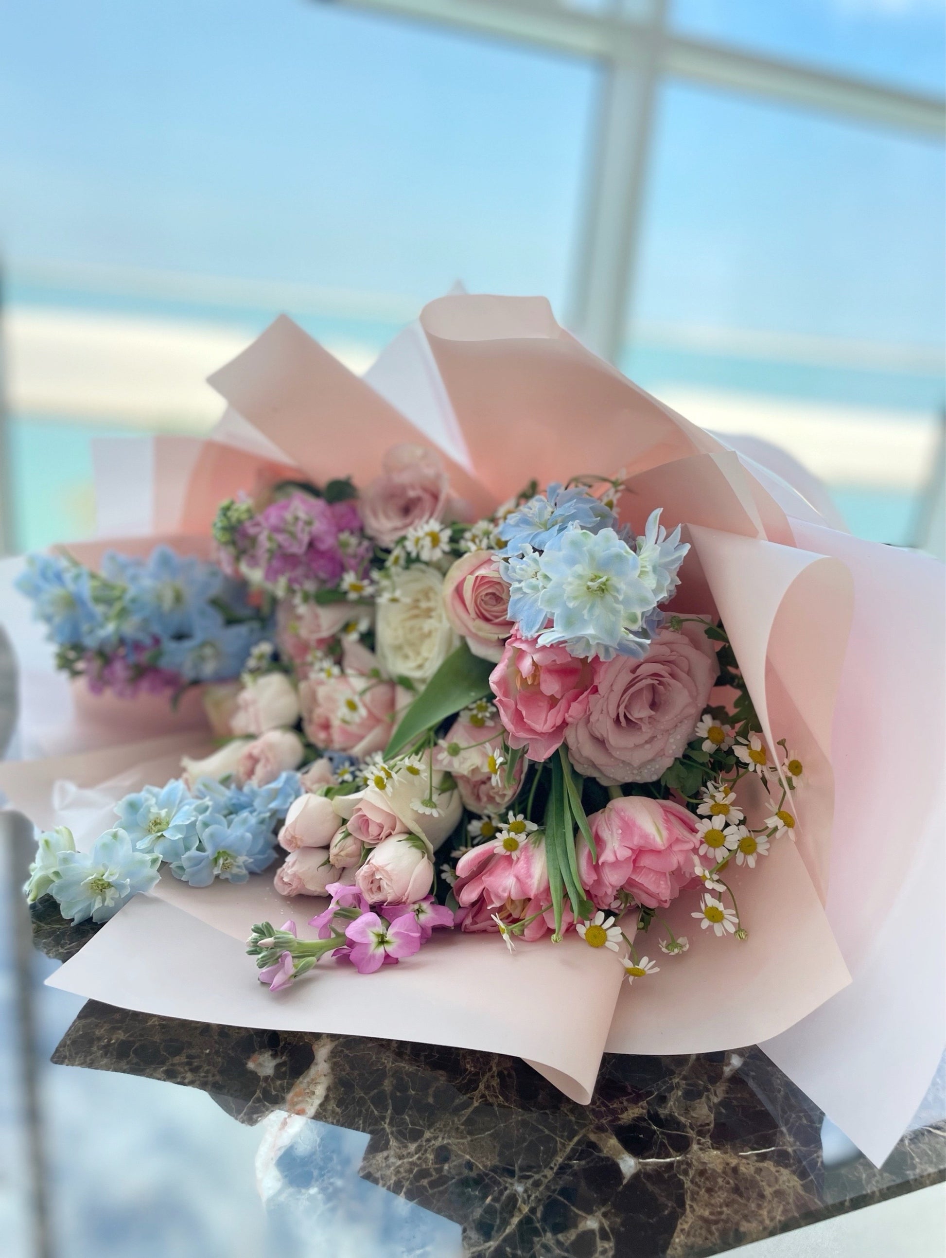 Mothers day flower bouquet pastel colours