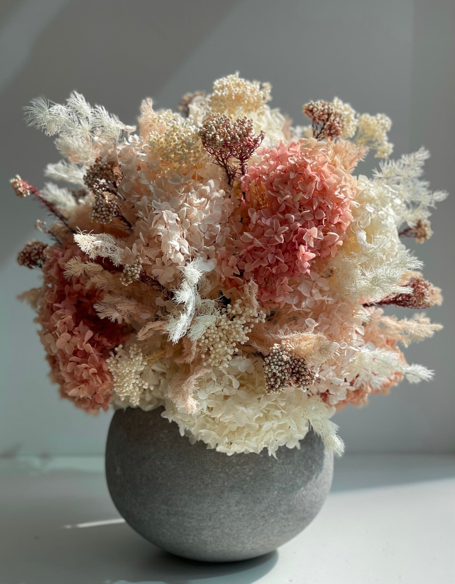 Dried flower arrangement