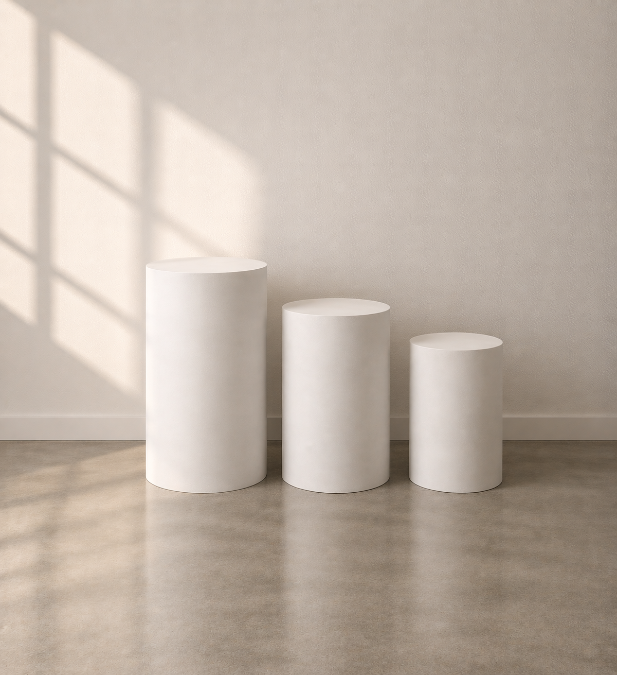 Three Round Plinth Rental