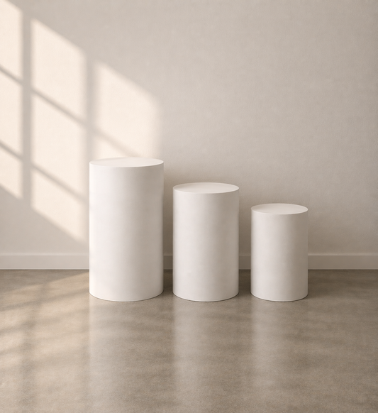 Three Round Plinth Rental