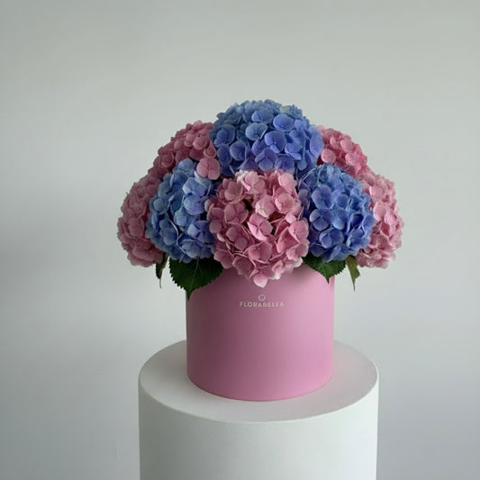 Hydrangea Hatbox – Pastel Mix