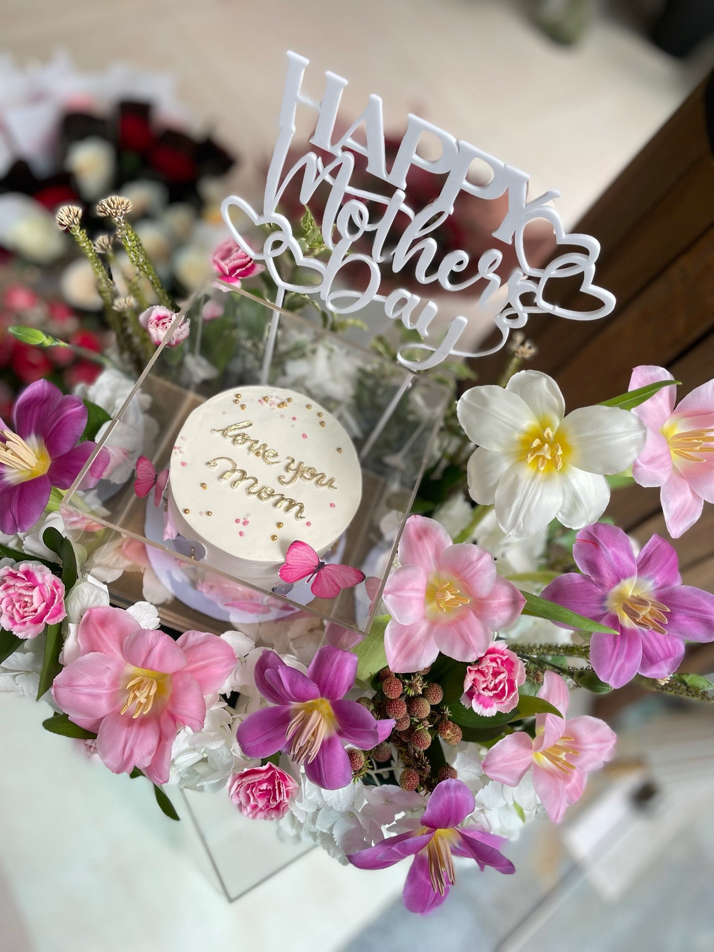 Mother's Day Cake and Blooms