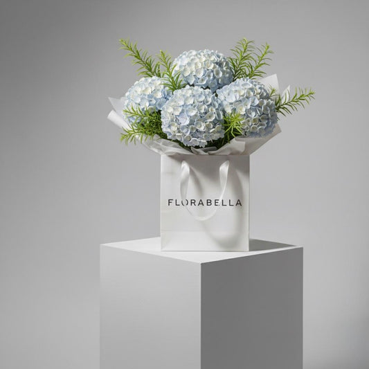 Blue Hydrangea – Paper Bag Bouquet