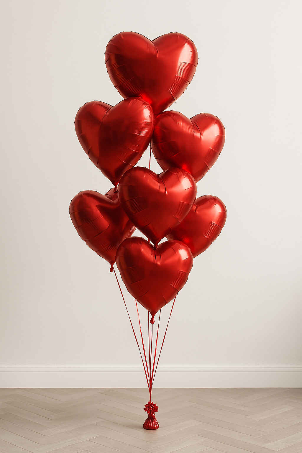 foil heart balloons red