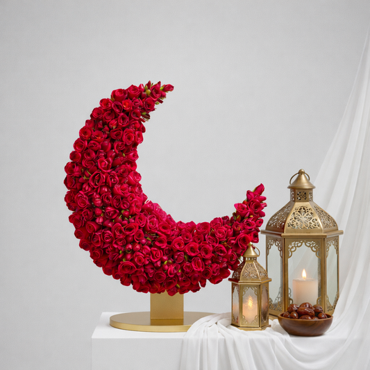 Fushia Pink Baby Rose Standing Crescent