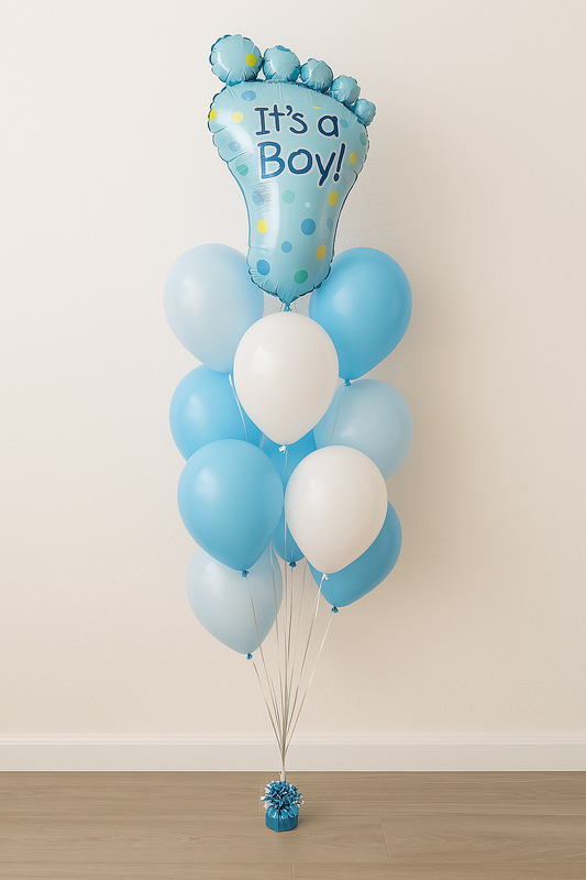 its a boy footprint balloons