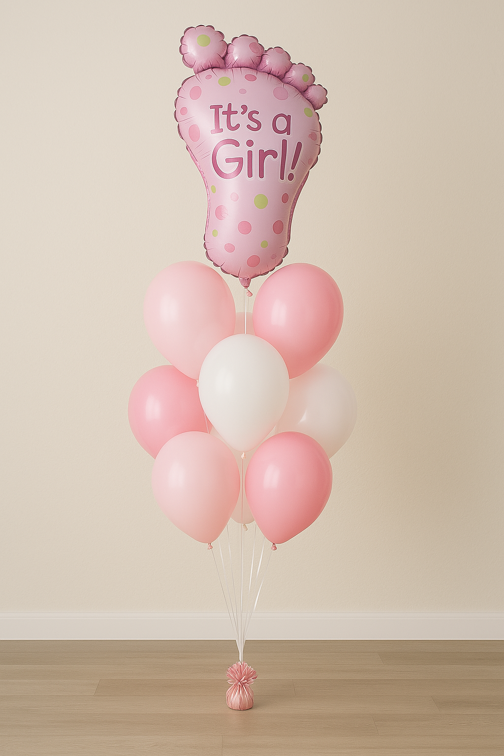 its a girl footprint balloons