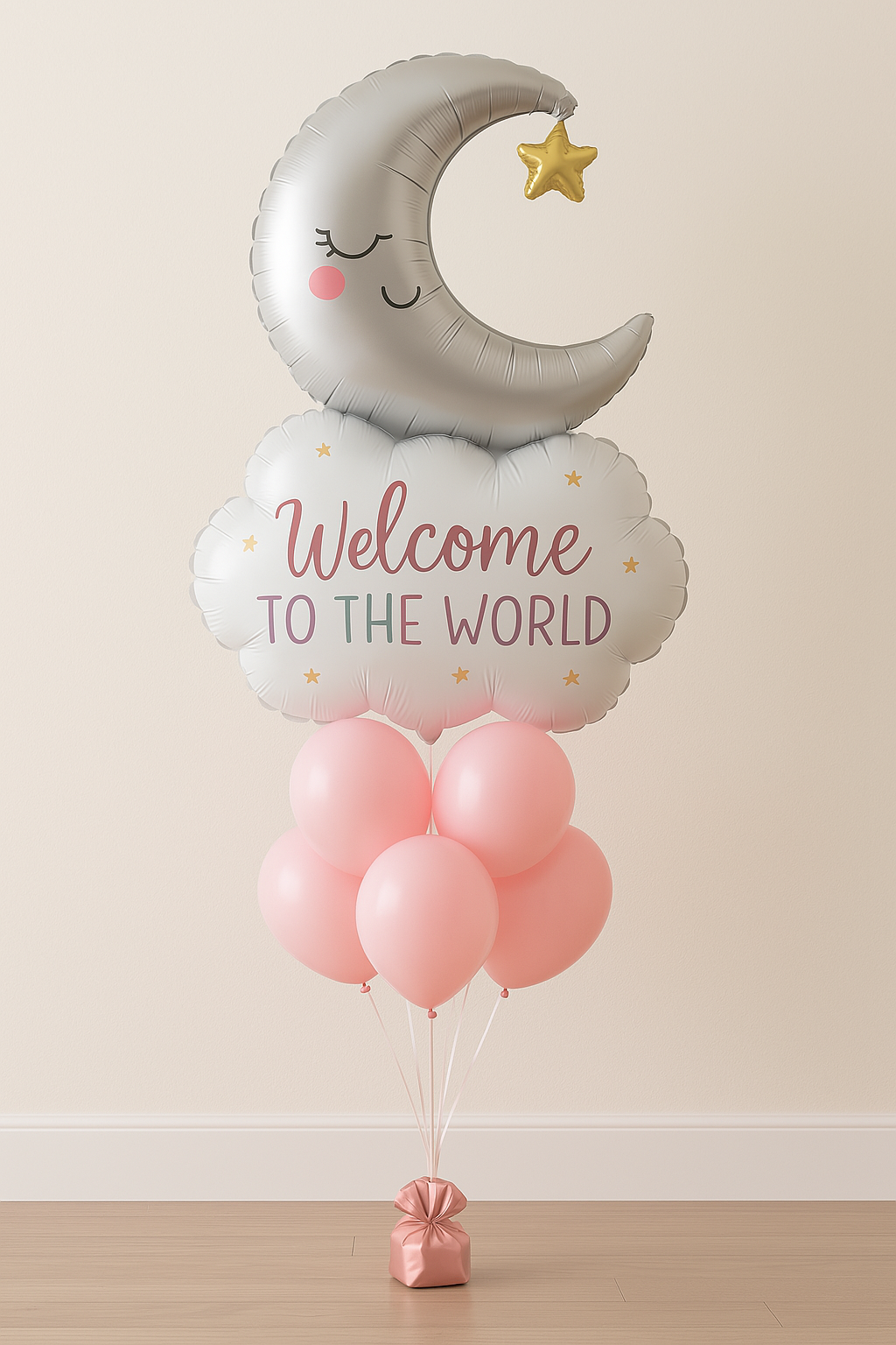 welcome to the world balloons pink